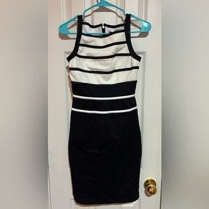White House Black Market Black and White Sheath Dress Size 00